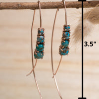 Aja Earrings * Copper Turquoise * Sterling Silver, Rose Gold or Gold Vermeil * BJE042C