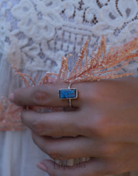 Rainbow Labradorite Ring * Sterling Silver 925 * Statement * Gemstone * Thin Band * Bycila * Jewelry * February *March Birthstone BJR191