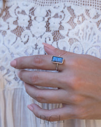 Rainbow Labradorite Ring * Sterling Silver 925 * Statement * Gemstone * Thin Band * Bycila * Jewelry * February *March Birthstone BJR191