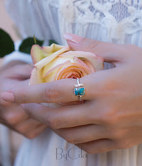 Copper Turquoise Ring * Sterling Silver 925 * Adjustable * Bridal * Wedding * Wrap * Boho * Jewelry *Gemstone *Mermaid *Blue* BJR095