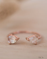 SALE Adjustable White Topaz Ring * Gold Vermeil, Rose Gold Vermeil or Sterling Silver  Ring * Gemstone Ring * Wedding * Boho BJR047