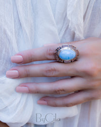 Larimar Ring * Sterling Silver 925 * Gemstone * Natural * Statement * Handmade * Semi Precious Stone * Bohemian * Chic * Boho * BJR193