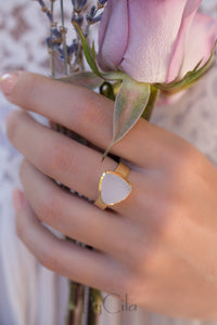 White Druzy Ring * Gold Plated Ring * Statement Ring *Gemstone Ring  *Gold Crystal* Natural Druzy *Large Gemstone *Organic Ring * BJR157