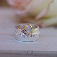 Moonstone ring * Sterling silver ring * Gold Vermeil ring * Wide ring * Handmade ring * Wave band ring * Gemstone* Rainbow Moonstone BJR204