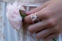 Rose Quartz Ring * Hammered Band * Sterling Silver Ring * Statement Ring * Gemstone Ring * Wedding Ring * Organic Ring * Natura BJR144