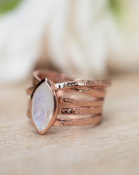 Connie Ring * Moonstone  * Rose Gold Plated * BJR135 * Bycila
