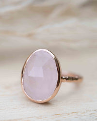 Rose Quartz Ring * Rose Gold Plated Ring * Statement Ring * Gemstone Ring * Pink * Bridal Ring * Wedding Ring *Organic Ring *Natural *BJR249