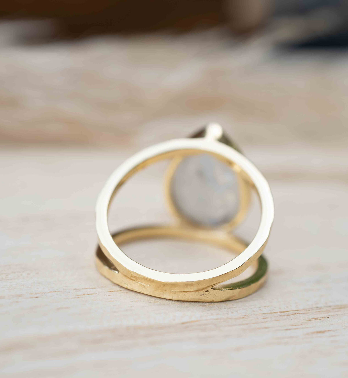 Moonstone Gold Plated Ring *  Statement Ring * Gemstone Ring * Rainbow Moonstone * Gold Ring  * Large Ring Statement * BJR253