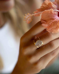 Moonstone Gold Plated Ring *  Statement Ring * Gemstone Ring * Rainbow Moonstone * Gold Ring  * Large Ring Statement * BJR253