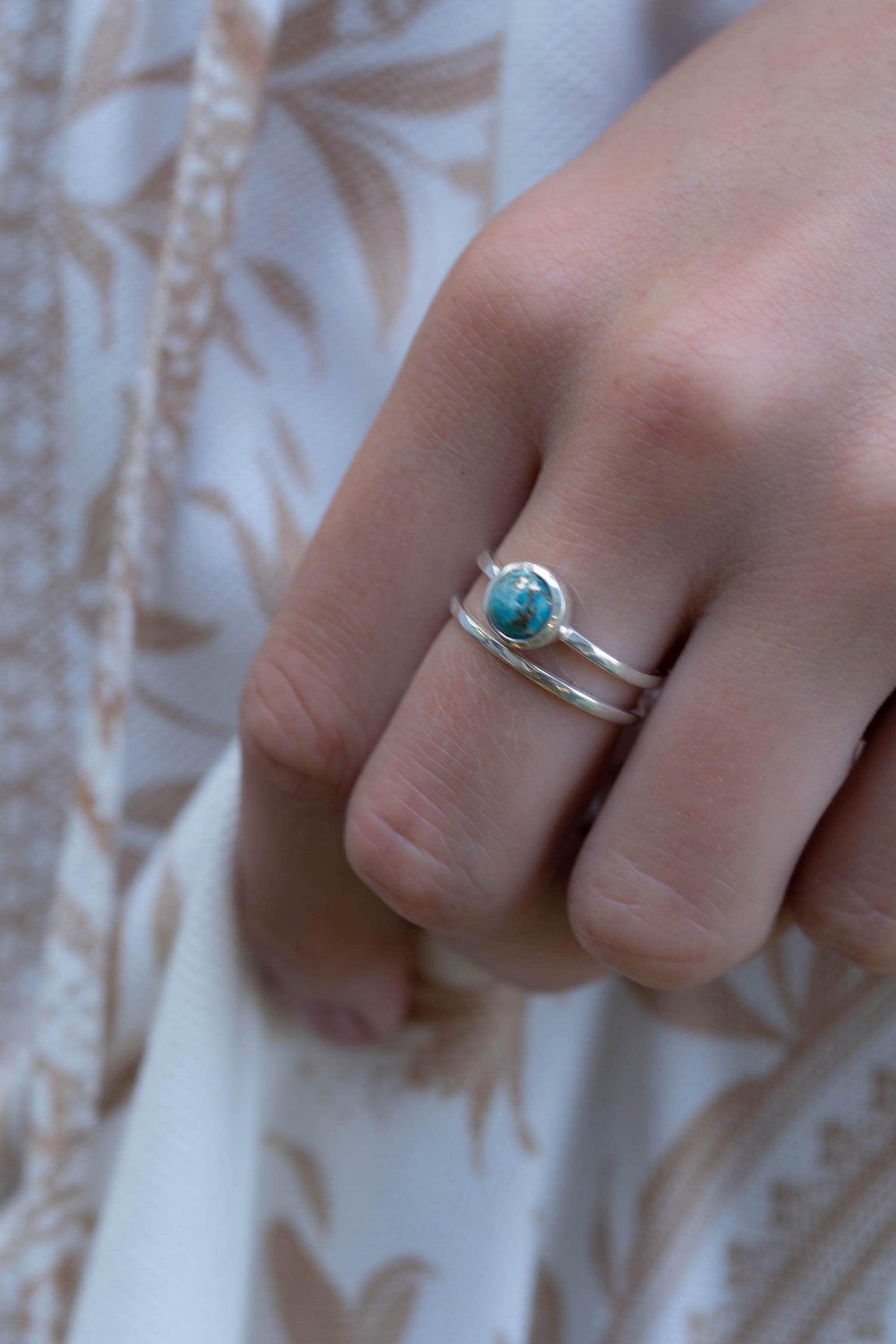 Turquoise Ring* Silver Ring * Boho Ring* Blue Ring * Gypsy Ring * Handmade * Hippie * Sterling Silver Ring * Copper Turquoise Jewelry*BJR104