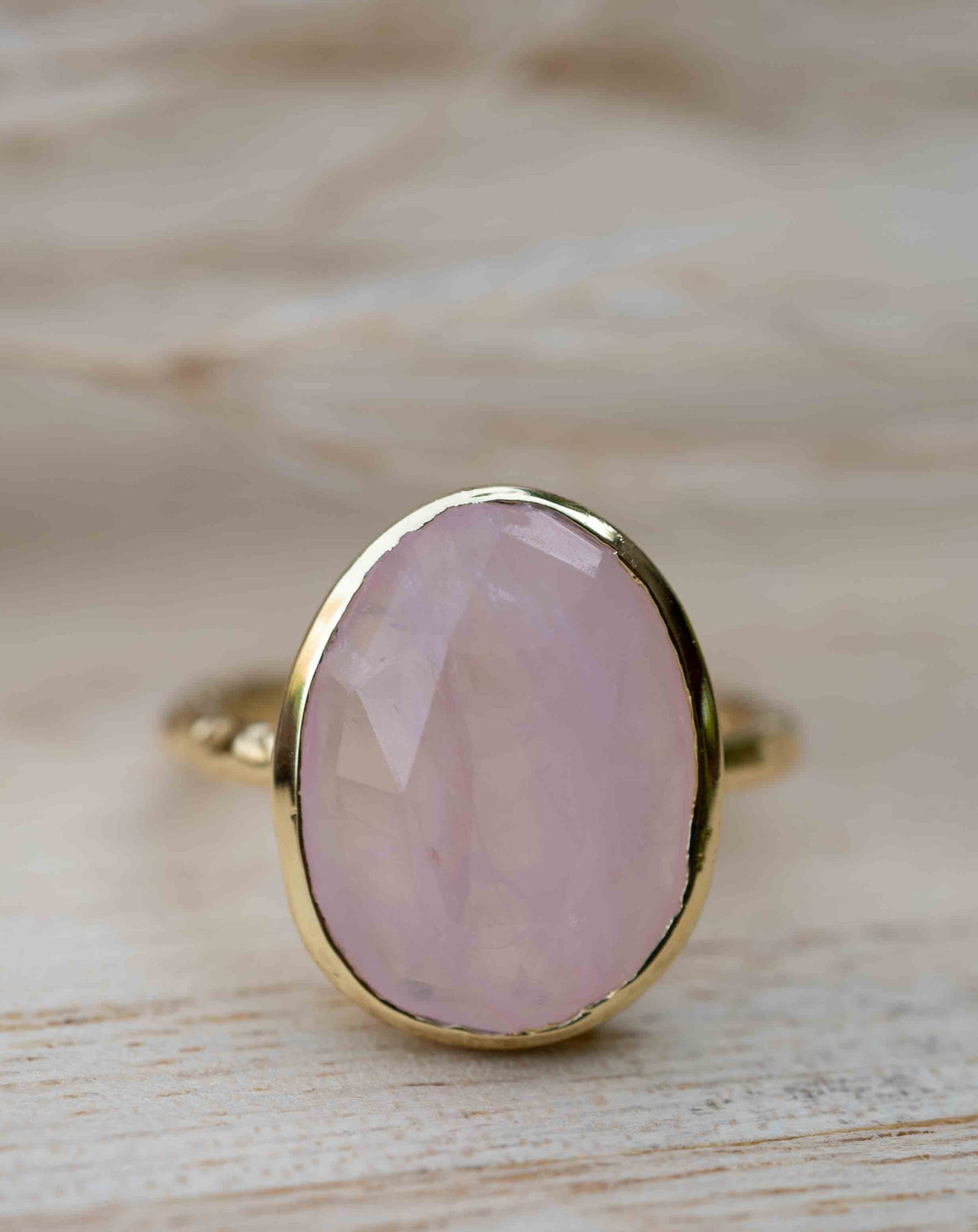 Rose Quartz Ring * 18k Gold Plated Ring * Statement Ring * Gemstone Ring * Pink * Bridal Ring * Wedding Ring *Organic Ring * Natural *BJR247