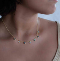 Labradorite, Moonstone or Clear Quartz Necklace * Gold Plated * Handmade * Minimalist * Layered * Gemstone *Birthstone *Gift for Her* BJN167