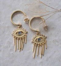 Labradorite Mosaic Earrings *Stud * Gold Plated 18k *Post * Gemstone * Statement * handmade * Every day * bohemian * ByCila  * BJE207