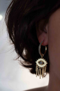 Labradorite Mosaic Earrings *Stud * Gold Plated 18k *Post * Gemstone * Statement * handmade * Every day * bohemian * ByCila  * BJE207