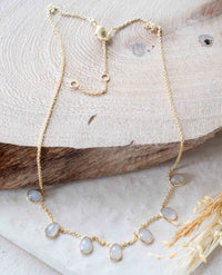 Labradorite, Moonstone or Clear Quartz Necklace * Gold Plated * Handmade * Minimalist * Layered * Gemstone *Birthstone *Gift for Her* BJN167