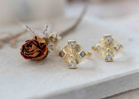 Moonstone & Zirconia Ring * Gold Plated Ring * Statement Ring *Gemstone Ring * Rainbow * Bridal Ring *Wedding Ring  * BJR260