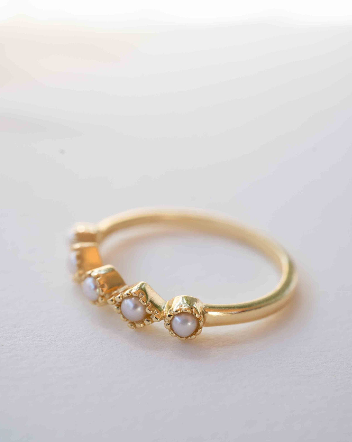 Fresh Water Pearl  Ring * Gold Plated Ring * Statement Ring *Gemstone Ring * Wedding Ring * Geometric  * BJR266