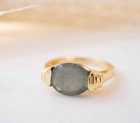 Labradorite Ring * Gold Plated Ring * Statement Ring *Gemstone Ring * Labradorite * Delicate Ring * Modern * BJR275