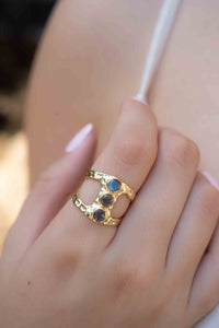 Labradorite Adjustable Ring * Gold Plated Ring * Statement Ring *Gemstone Ring * Labradorite * Hammered Ring  * BJR278