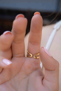 Labradorite Adjustable Ring * Gold Plated Ring * Statement Ring *Gemstone Ring * Labradorite * Hammered Ring  * BJR278