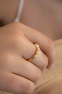 Fresh Water Pearl  Ring * Gold Plated Ring * Statement Ring *Gemstone Ring * Wedding Ring * Geometric  * BJR266