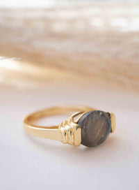 Labradorite Ring * Gold Plated Ring * Statement Ring *Gemstone Ring * Labradorite * Delicate Ring * Modern * BJR275