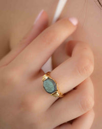 Amelie Ring * Labradorite * Gold Plated * BJR275 * Bycila