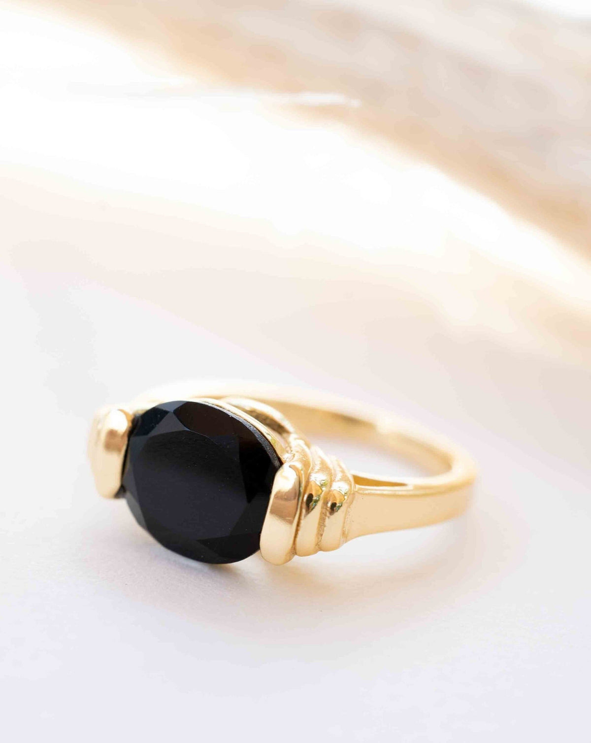 Amelie Ring * Black Onyx * Gold Plated 18K * BJR273 * Bycila