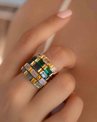 Clear Quartz Ring * Stackable *Gold Plated Ring * Statement Ring *Gemstone Ring * Bridal Ring *Wedding Ring  * BJR70