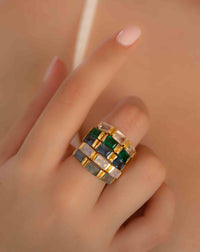Green Tourmaline hydro Ring * 18k Gold Plated Ring * Statement Ring * handmade * Modern Ring * Boho * Stackable BJR271
