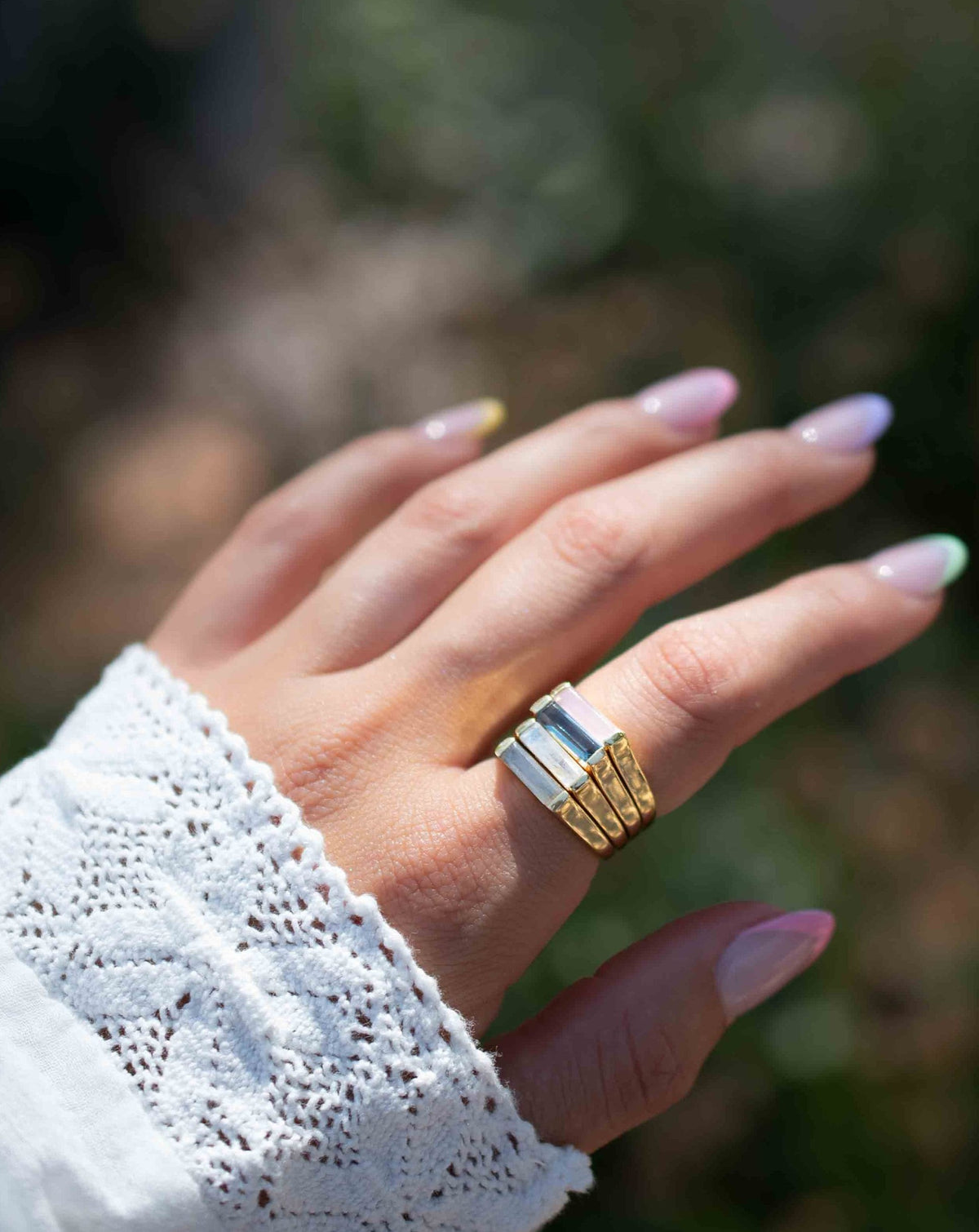 Iolite hydro Ring * Gold Plated 18k*Gold * Statement* Gemstone *Stackable*Natural* Handmade *Gift For Her * BJR281