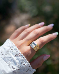 Iolite hydro Ring * Gold Plated 18k*Gold * Statement* Gemstone *Stackable*Natural* Handmade *Gift For Her * BJR281