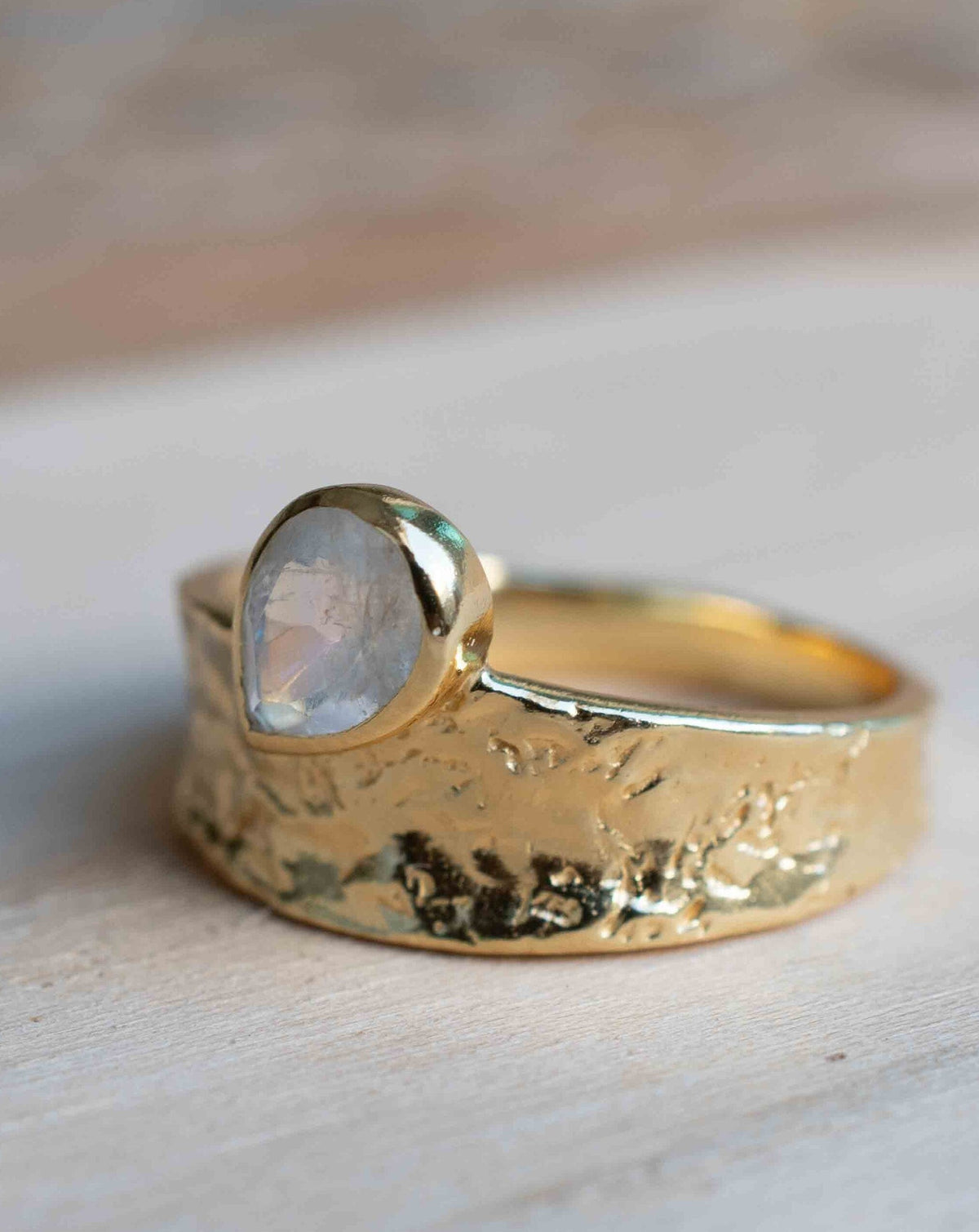 Moonstone Gold Plated Ring * Statement Ring * Gemstone Ring * Rainbow Moonstone * Gold Ring * Large Ring Statement * BJR289