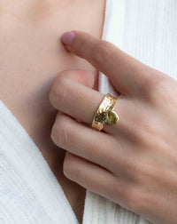 Peridot Gold Plated Ring * Statement Ring * Gemstone Ring * Green Stone * Gold Ring * Large Ring Statement * August Birthstone BJR288