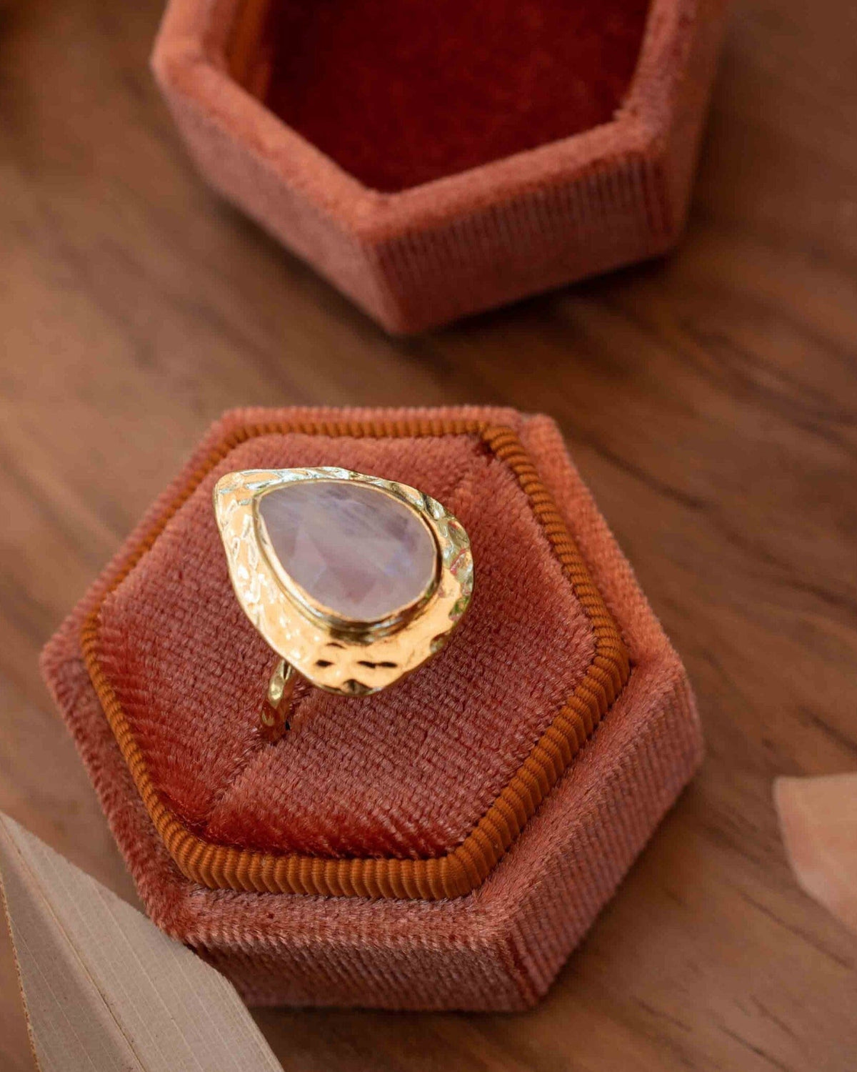Leina Ring * Moonstone * Gold Plated * BJR292 * Bycila