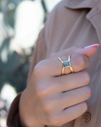 Rainbow Labradorite Ring * Gold Ring * Gemstone * Gold Plated * Statement *Bridal *Wedding * Natural * Thin *Handmade BJR315