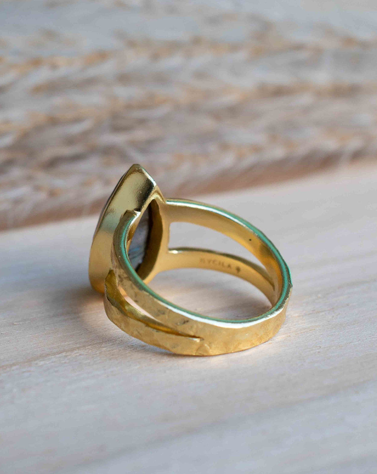 Rainbow Labradorite Ring * Gold Ring * Gemstone * Gold Plated * Statement *Bridal *Wedding * Natural *Handmade * BJR309