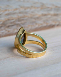 Rainbow Labradorite Ring * Gold Ring * Gemstone * Gold Plated * Statement *Bridal *Wedding * Natural *Handmade * BJR309