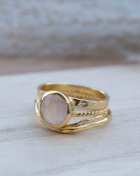 Rose Quartz Ring * 18k Gold Plated Ring * Statement Ring * Gemstone Ring * Pink * Bridal Ring * Wedding Ring *Organic Ring * Natural *BJR300