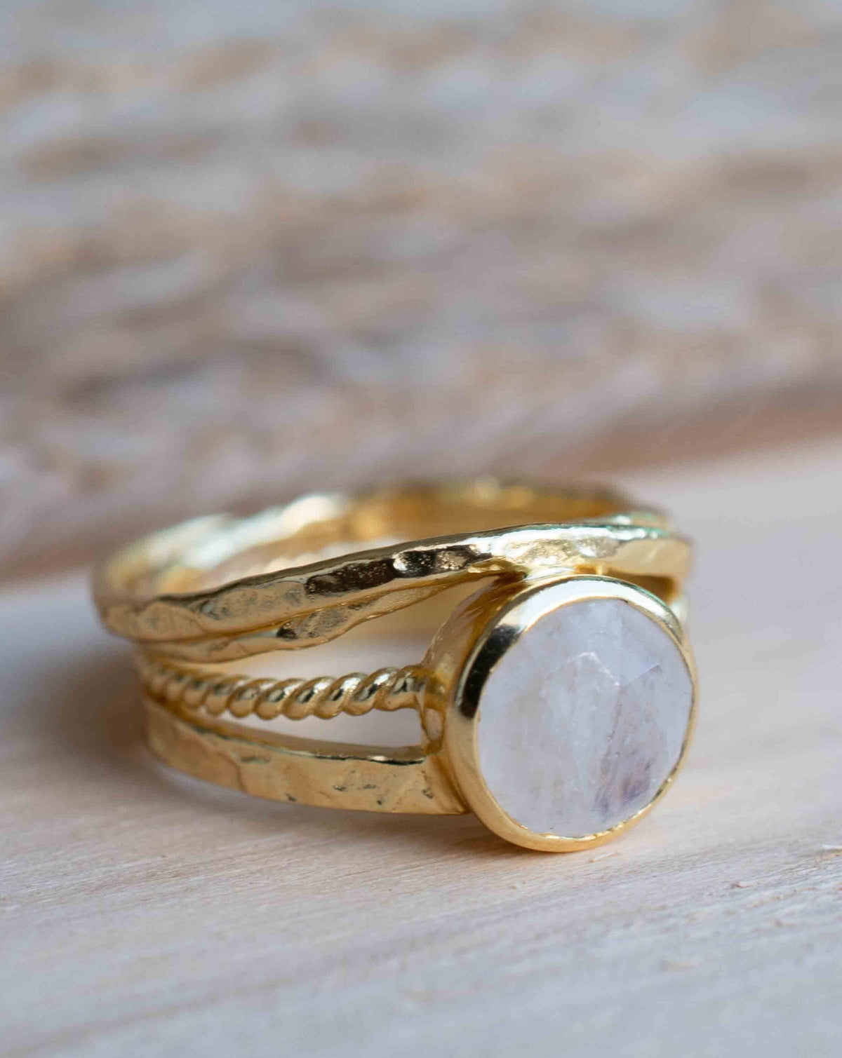 Moonstone Gold Plated Ring * Statement Ring * Gemstone Ring * Rainbow Moonstone * Gold Ring * BJR299