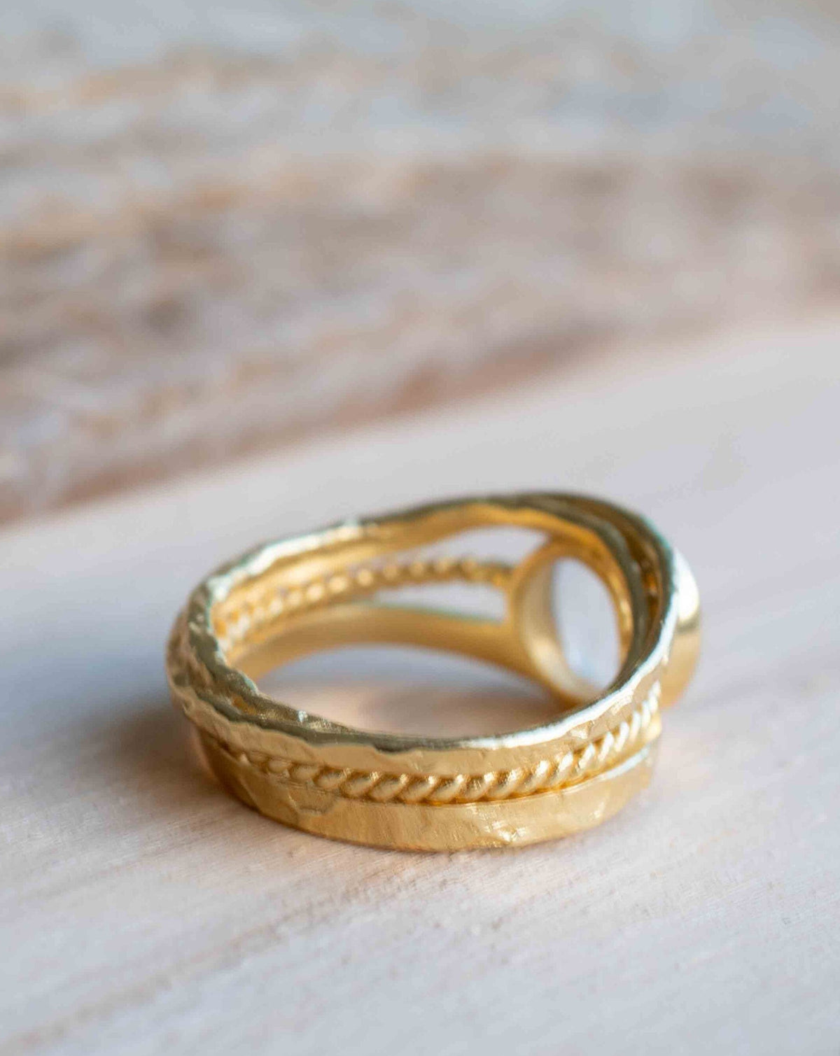 Moonstone Gold Plated Ring * Statement Ring * Gemstone Ring * Rainbow Moonstone * Gold Ring * BJR299