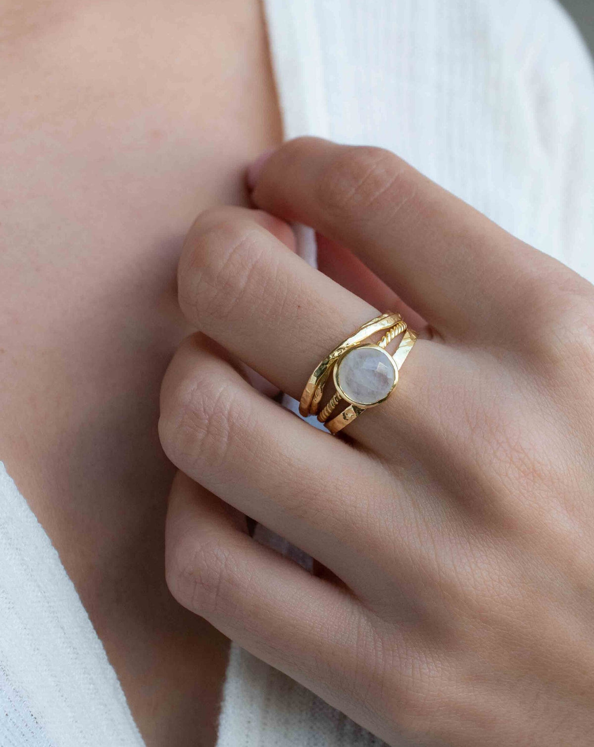 Moonstone Gold Plated Ring * Statement Ring * Gemstone Ring * Rainbow Moonstone * Gold Ring * BJR299
