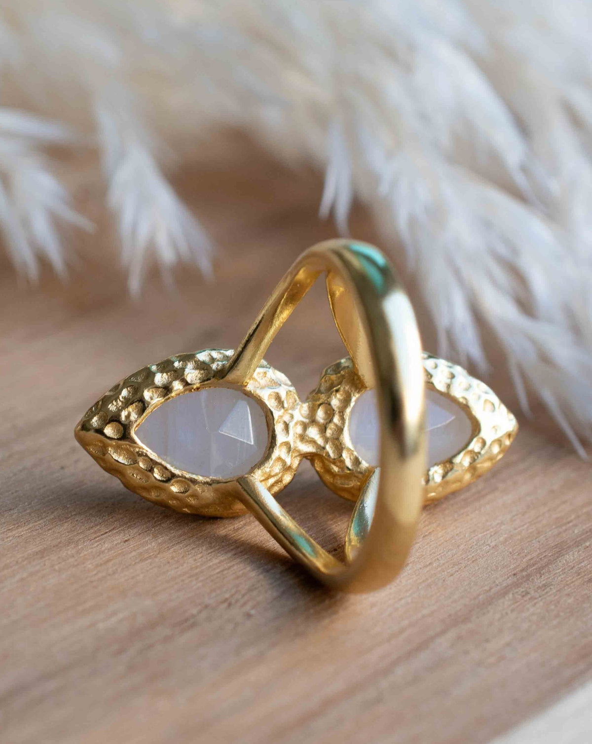 Moonstone Gold Plated Ring * Statement Ring * Gemstone Ring * Rainbow Moonstone * Gold Ring * BJR307