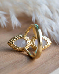 Moonstone Gold Plated Ring * Statement Ring * Gemstone Ring * Rainbow Moonstone * Gold Ring * BJR307