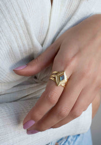 Rainbow Labradorite Ring * Gold Ring * Gemstone * Gold Plated * Statement *Bridal *Wedding * Natural * Thin *Handmade BJR301