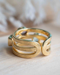 Amethyst hydro , Peridot hydro & Blue Topaz hydro Ring * 18k Gold Plated Ring * Statement Ring * handmade *Adjustable * Boho BJR312