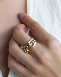 Amethyst hydro , Peridot hydro & Blue Topaz hydro Ring * 18k Gold Plated Ring * Statement Ring * handmade *Adjustable * Boho BJR312