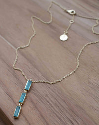 Labradorite, Green Onyx, Moss Agate or Aqua Chalcedony Necklace * Gold Plated 18k * Gemstone * Modern * Layered *BJN184