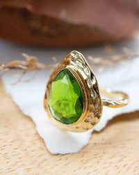Leina Ring * Peridot hydro * Gold Plated * BJR296 * Bycila