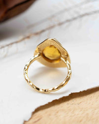Citrine hydro Gold Plated Ring * Statement Ring * Yellow Stone * Gold Ring * Large Ring Statement * BJR294